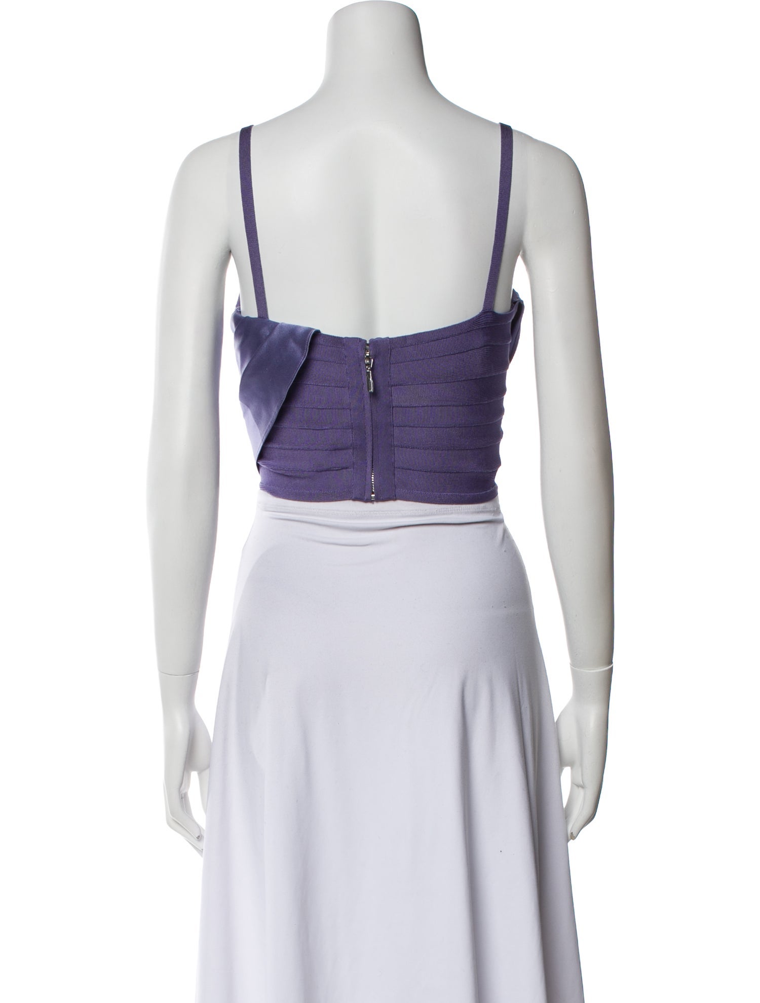 Herve Leger x Law Roach Square Neckline Sleeveless Crop Top